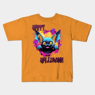 Spooky Bat Happy Halloween Kids T-Shirt